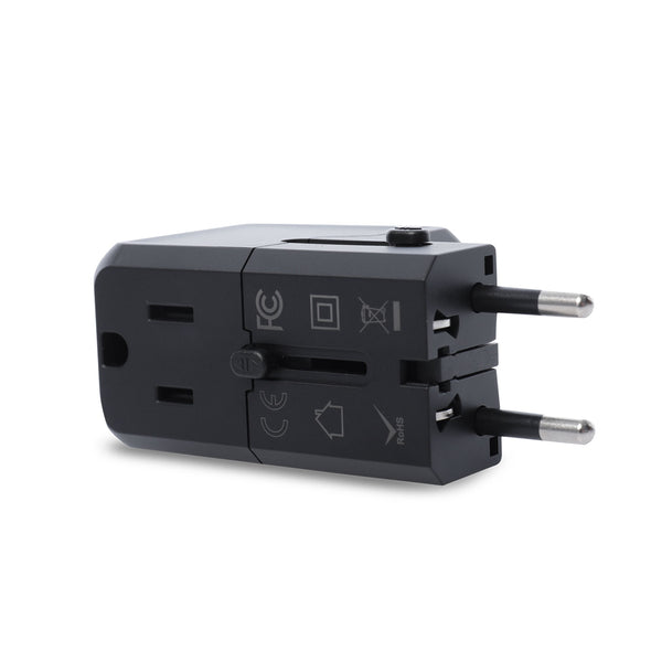 Adaptador Universal de Corriente para Viaje Volt 25 Negro