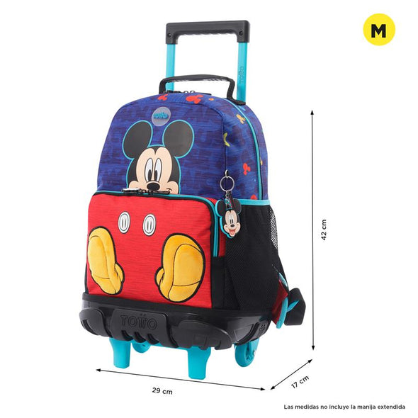 Mochila Con Ruedas Para Niños Mickey Azul New Collection