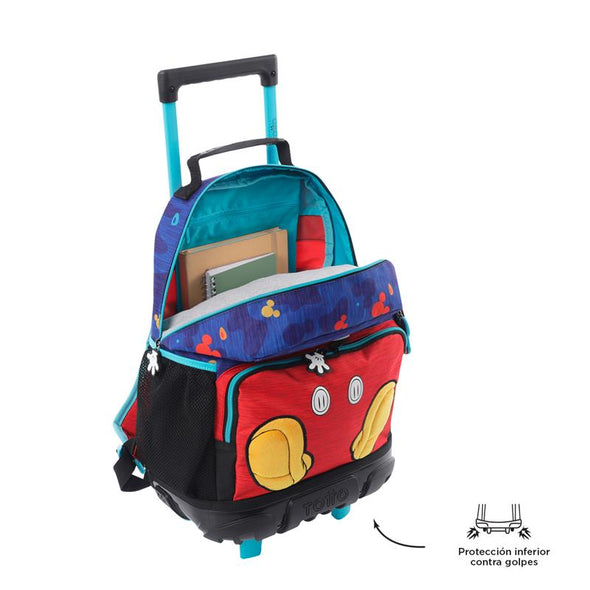 Mochila Con Ruedas Para Niños Mickey Azul New Collection