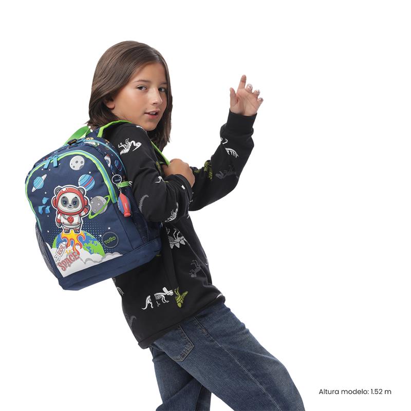 Mochila + Libro Para Colorear Panda Space Para Niño Mediana