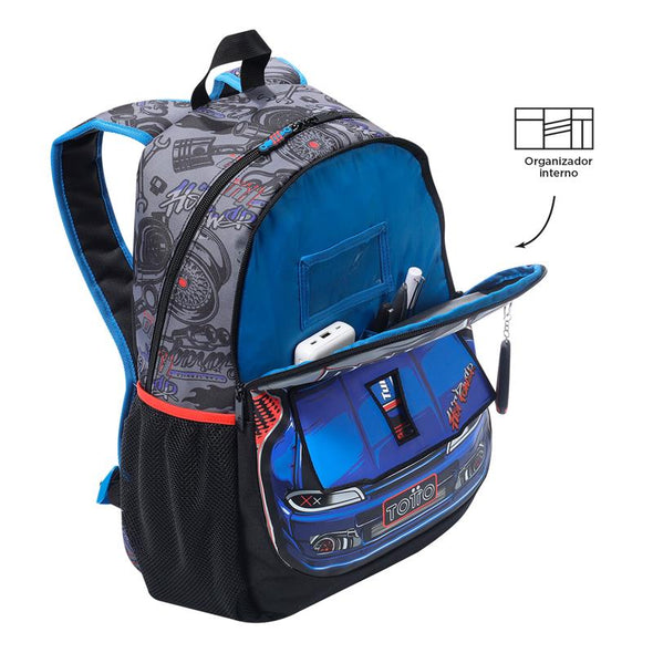 Mochila Racing Para Niños Grande New Collection