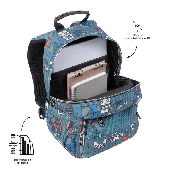 Mochila Infantil para Niño con porta tablet Tempera New Collection