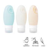 Organizador De Baño Para Viaje Moravy Set X3 Botellas