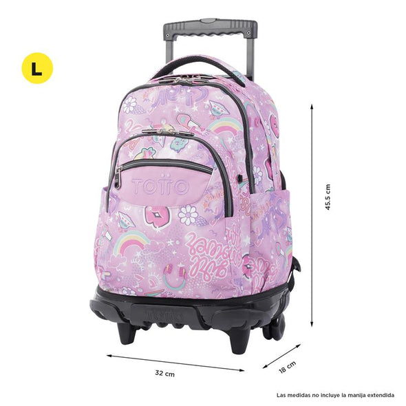 Mochila con Ruedas para Niña Bomper Renglones New Collection
