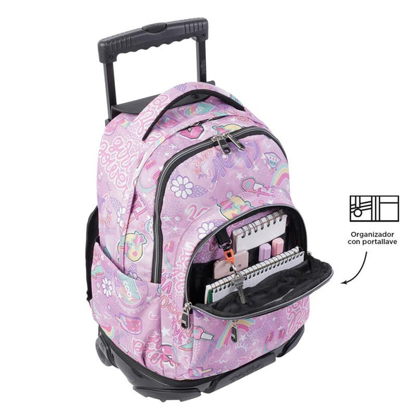Mochila con Ruedas para Niña Bomper Renglones New Collection
