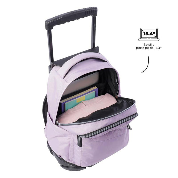 Mochila con Ruedas Bomper Renglon Grande para Niña Glitter New Collection